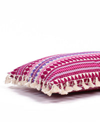 STITCHNEST Purple & White 2 Pieces Ethnic Motifs Woollen Square Cushion Covers