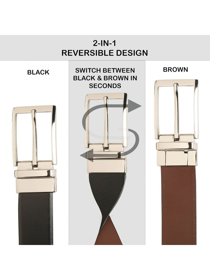 Teakwood Leathers Men Leather Reversible Formal Belt