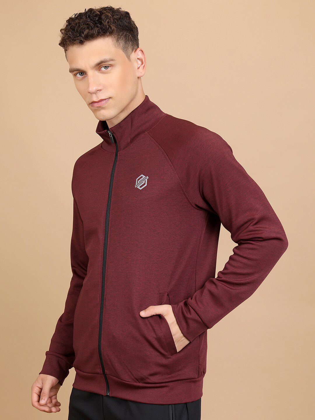 HIGHLANDER Mock Collar Front-Open Sweatshirt