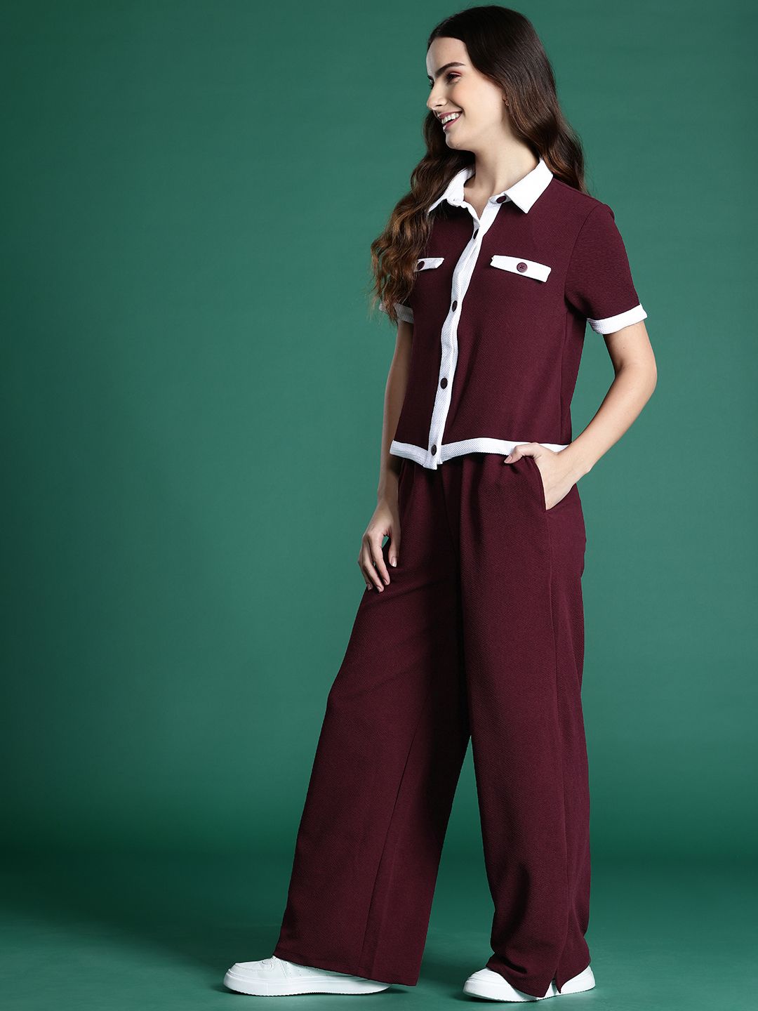 DressBerry Pocket Detail Shirt With Trousers Co-Ord Set