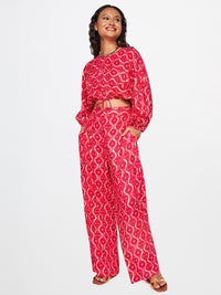 Global Desi Printed Crop Top & Trouser