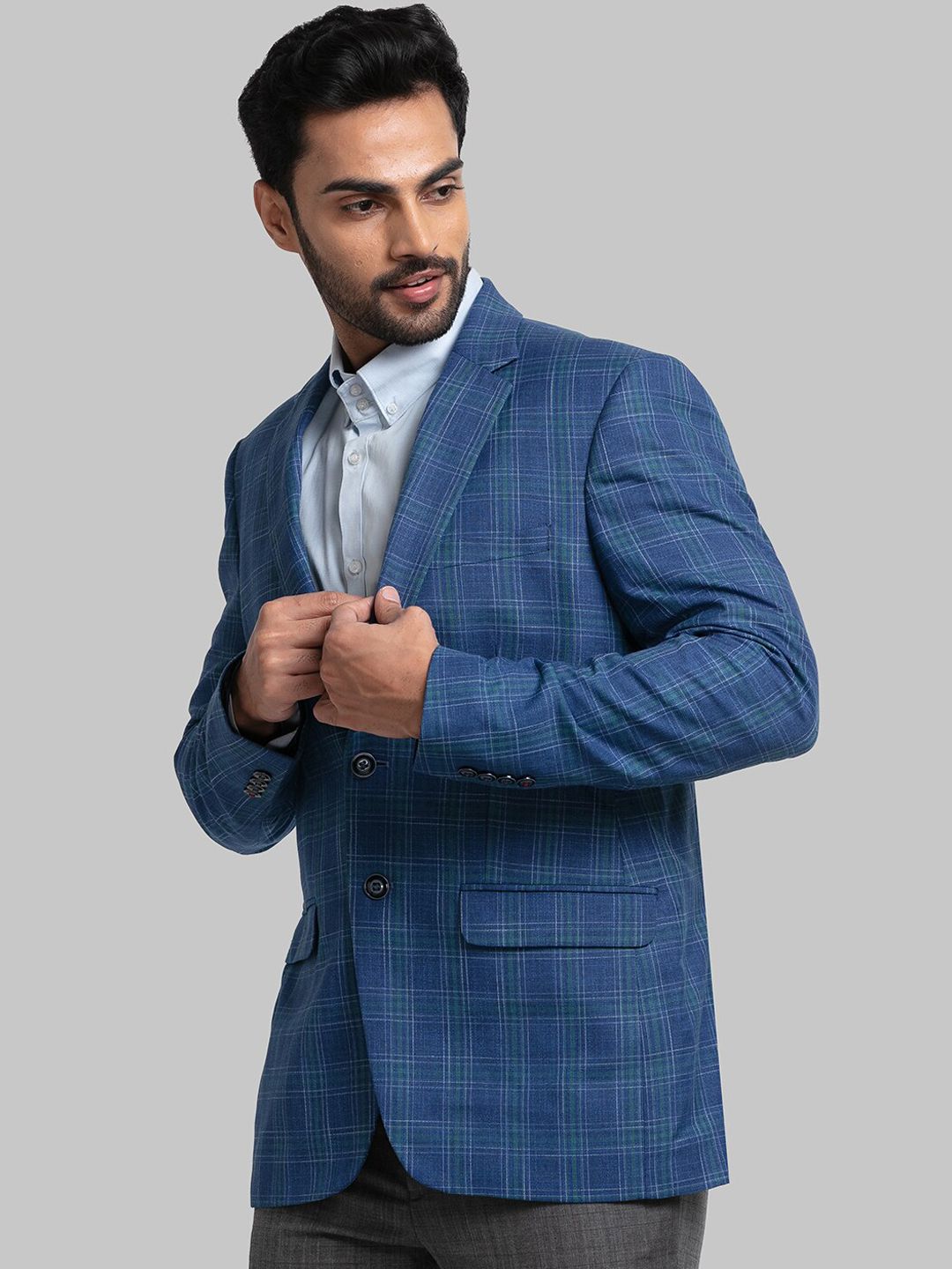 Raymond Men Checked Single Breasted Blazers