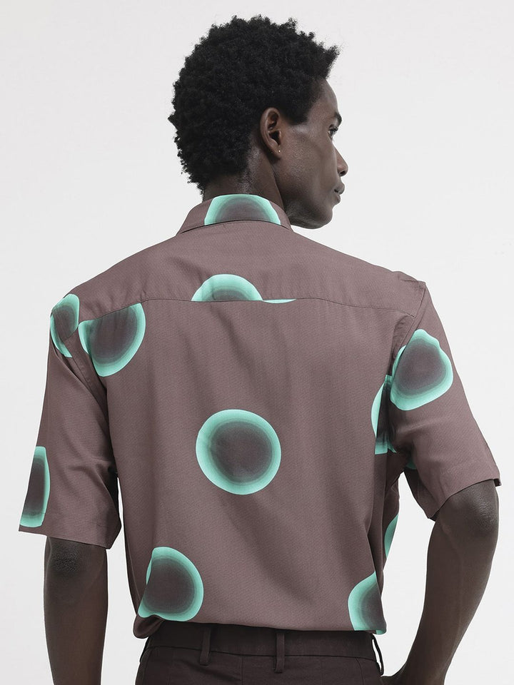 RARE RABBIT Men Poblur Boxy Standard Opaque Shirt