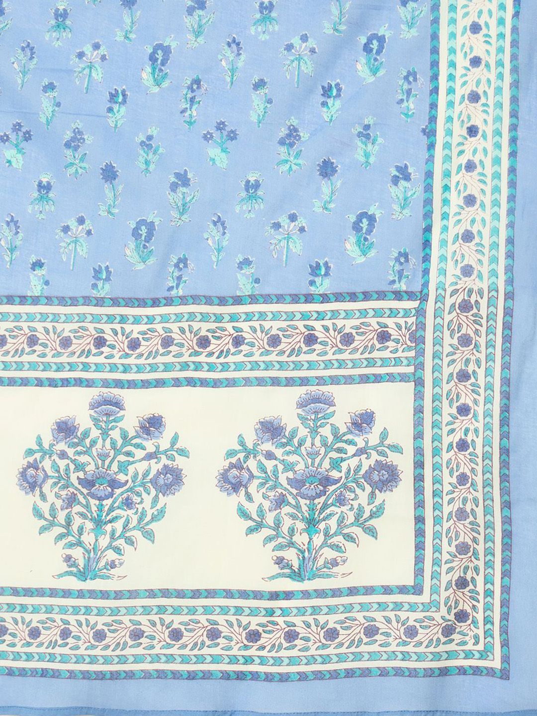 Indo Era Women Floral Printed Regular Pure Cotton Kurta with Trousers & With Dupatta