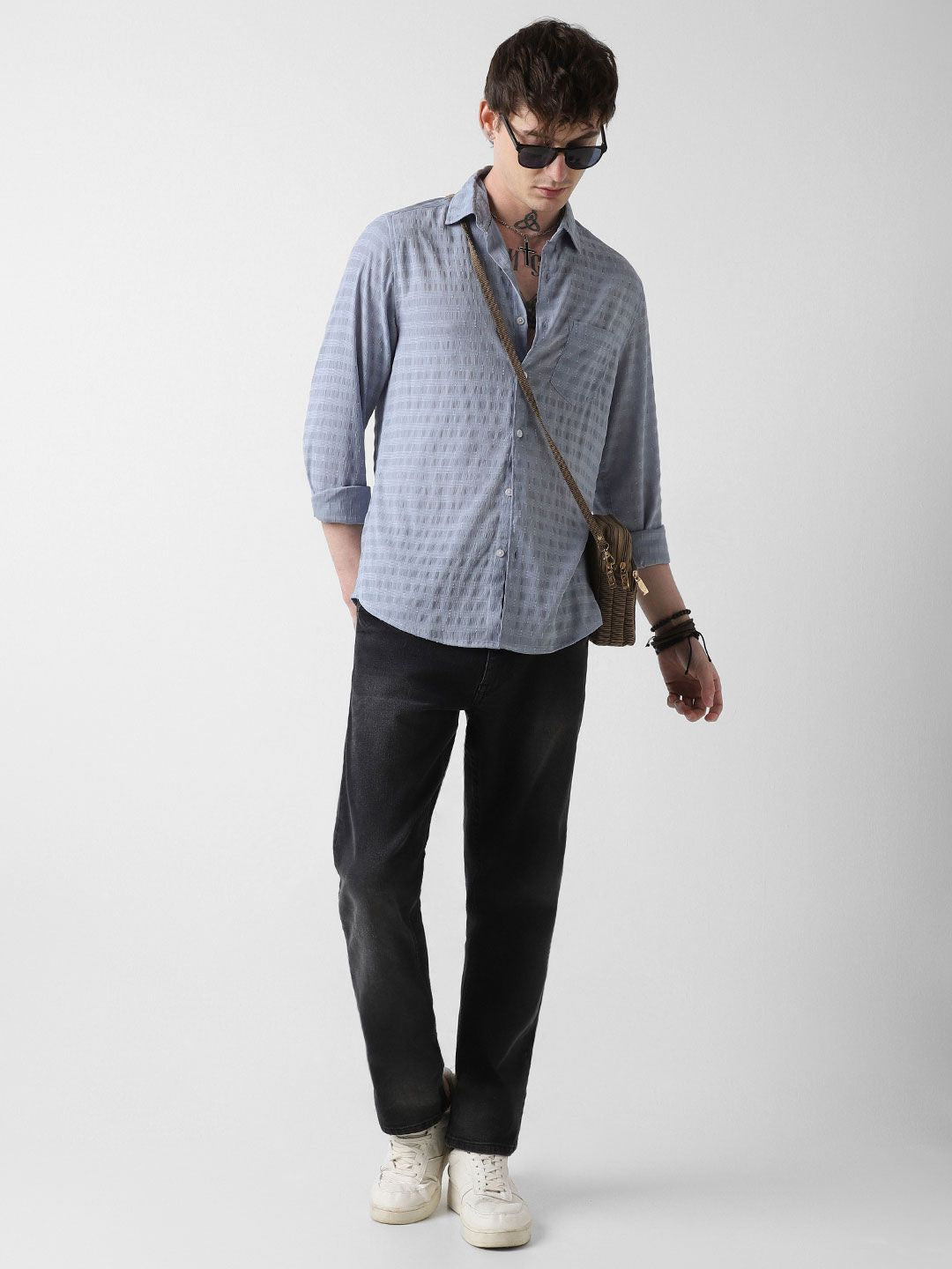 VASTRADO Men Classic Slim Fit Opaque Striped Casual Shirt
