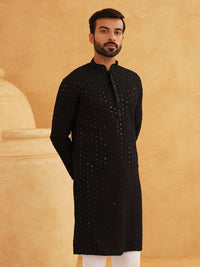 SOJANYA Ethnic Motifs Embroidered Sequinned Pure Cotton Kurta