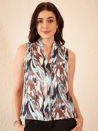 DENNISON Abstract Printed Regular Top