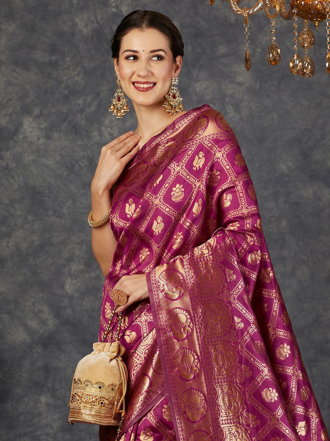 KALINI Ethnic Motifs Zari Banarasi Saree