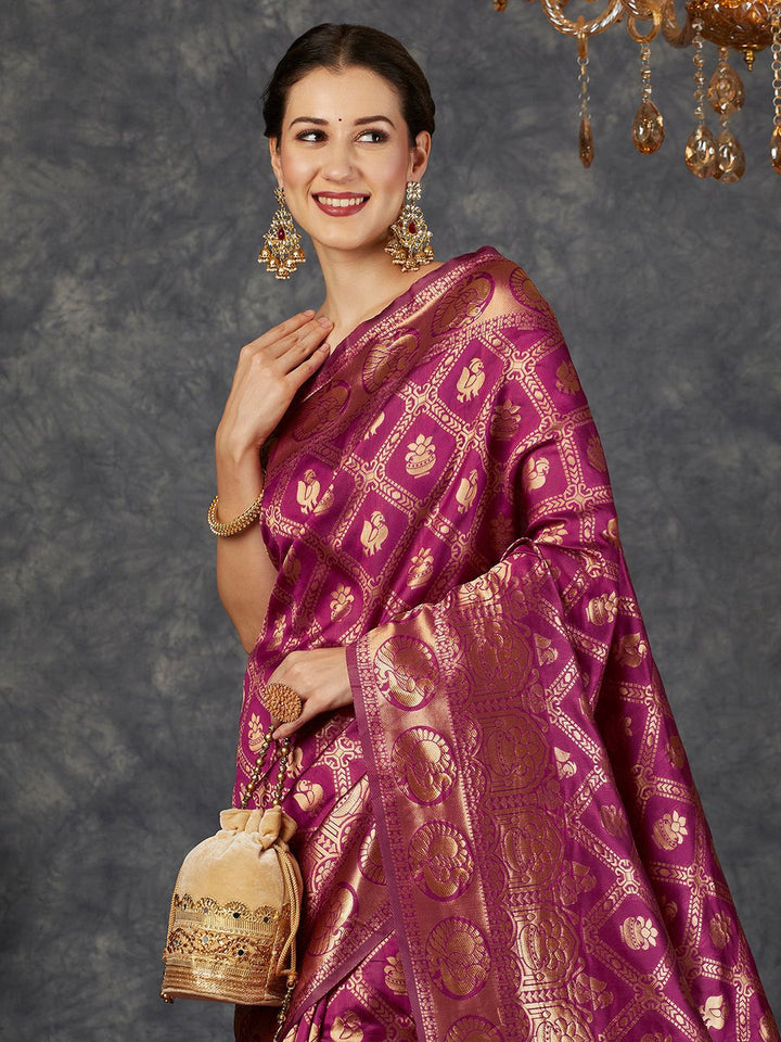 KALINI Ethnic Motifs Zari Banarasi Saree