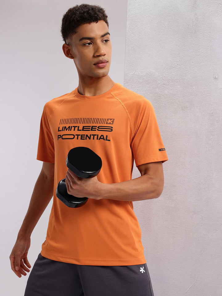 HRX by Hrithik Roshan Typography Print Raglan Sleeves Training T-shirt