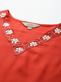 Anouk Women Embellished Mirror Work Kurta