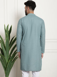 SOJANYA Rekaan Tenunan Kolar Mandarin Straight Cotton Kurta