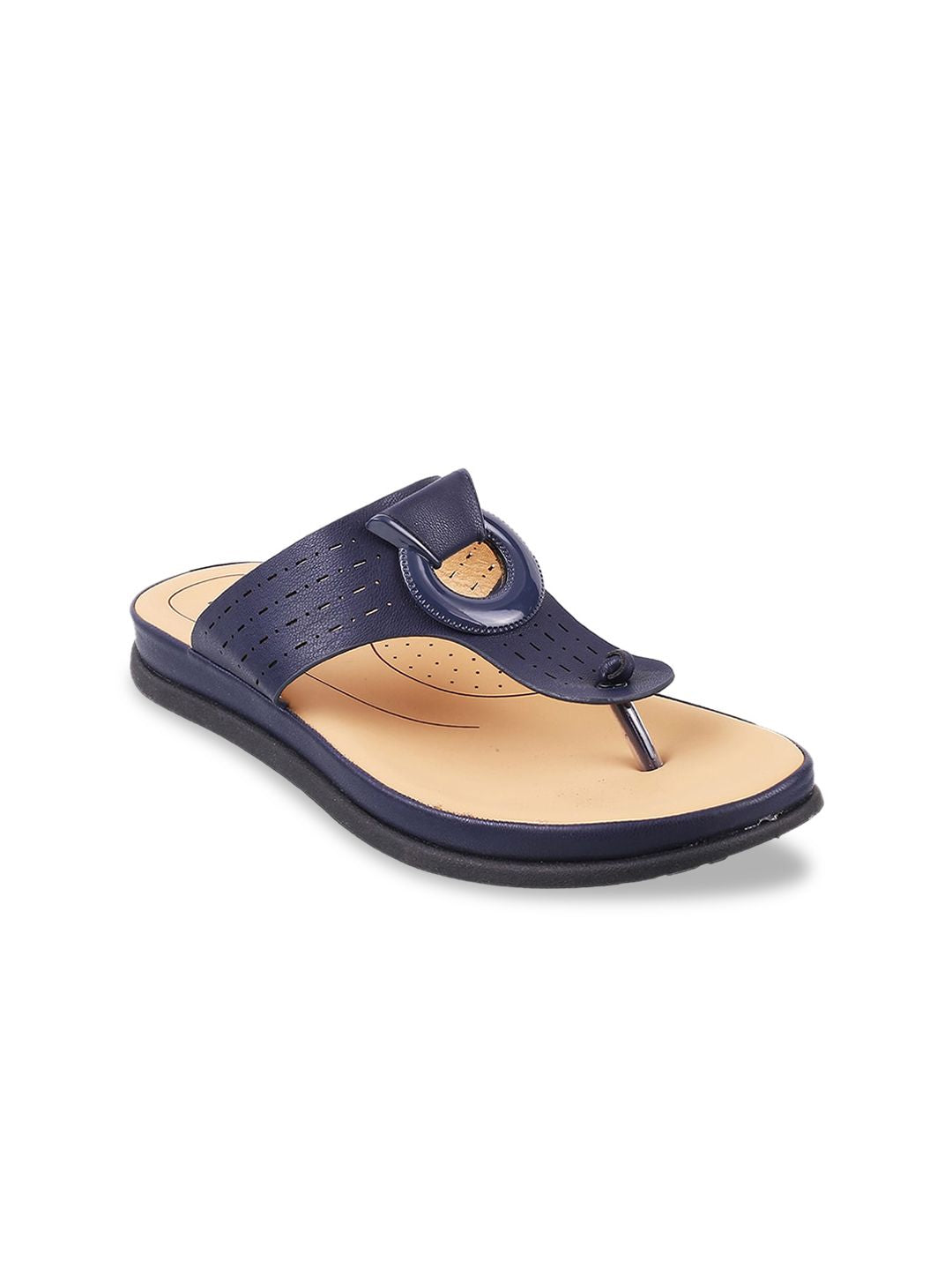 Metro Women Blue Solid Comfort Flats