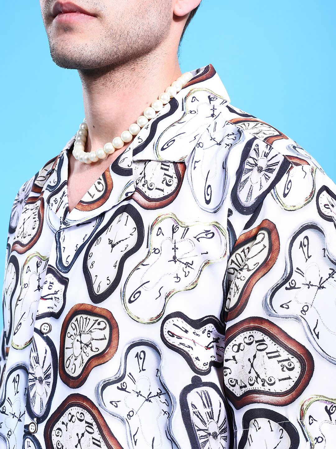 The Indian Garage Co Men Oversized Vintage Printed Resortwear Shirt