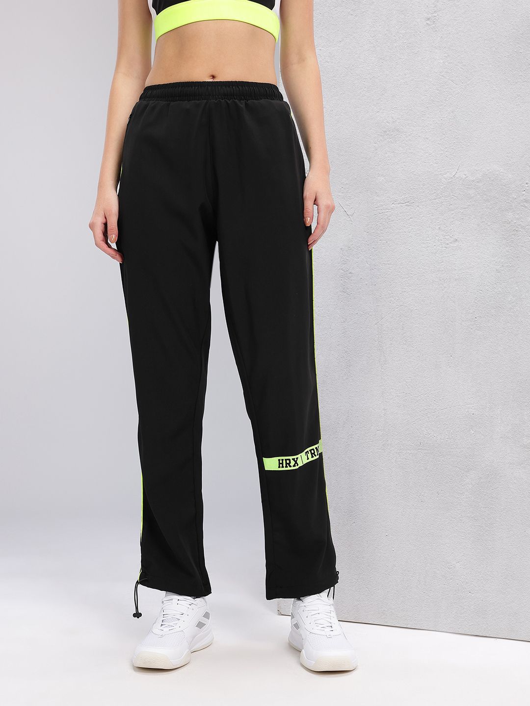 HRX by Hrithik Roshan Women Toggle Hem Contrast Piping Training Track Pants