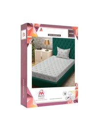 Myntra Elegant Homes Grey Floral 400 TC Single Bedsheet with 1 Pillow Covers