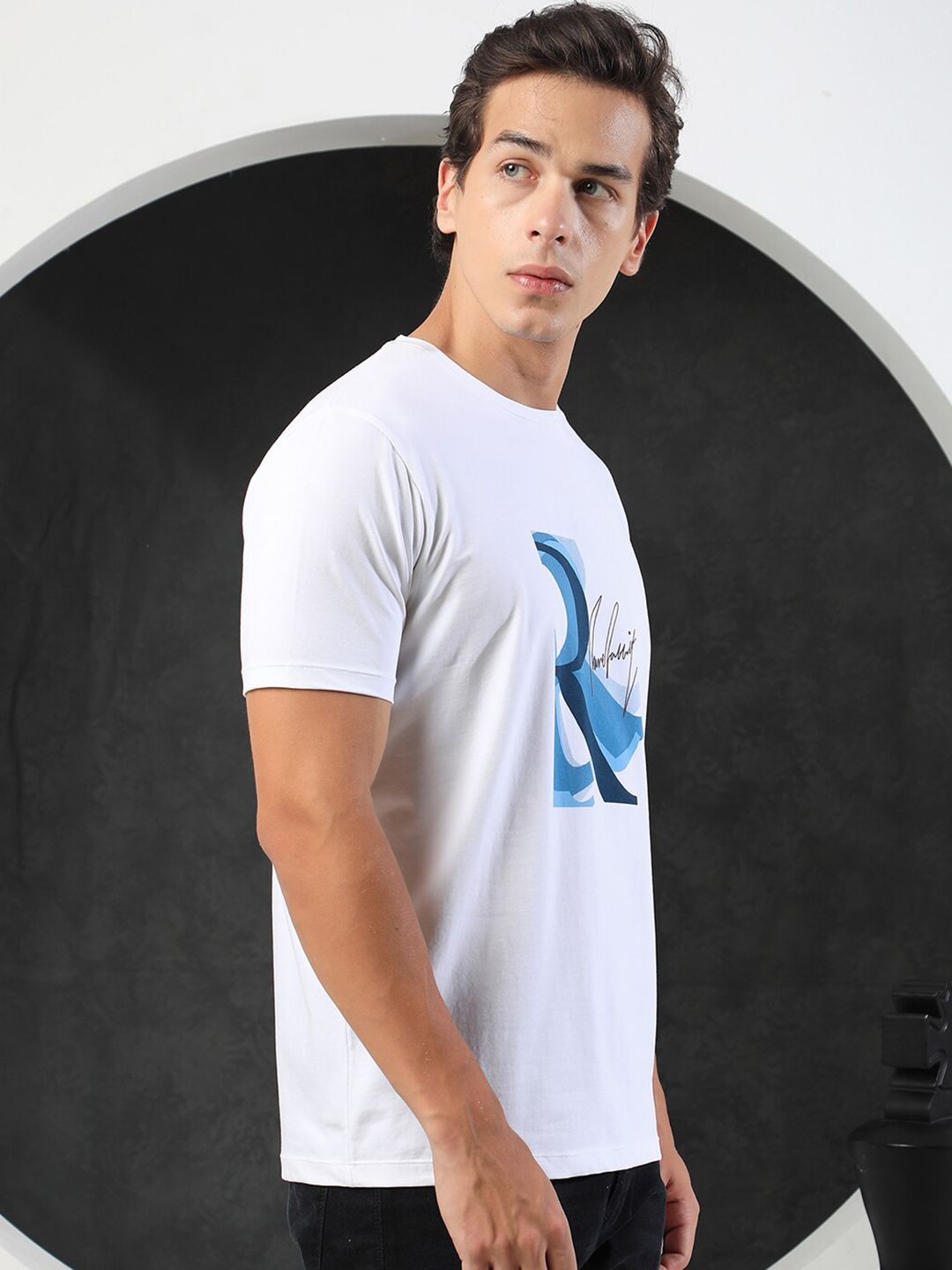 RARE RABBIT Men Rings-4 Slim Fit Solid Polo Collar T-Shirt