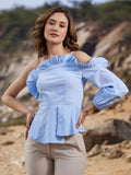 Athena One Shoulder Frill Fitted Top