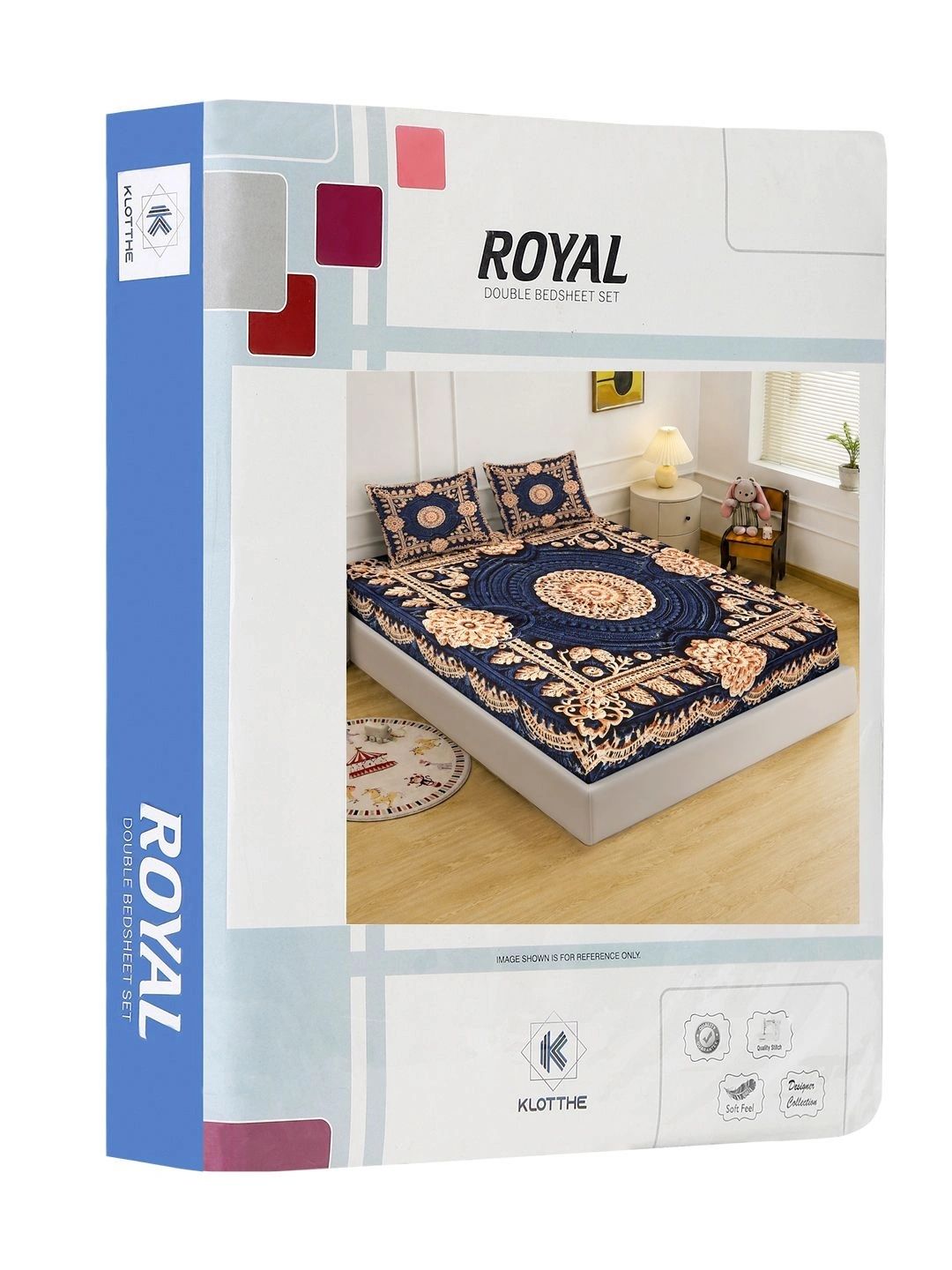 Moda Rapido X KLOTTHE Blue Floral 400 TC Bedsheet with 2 Pillow Covers