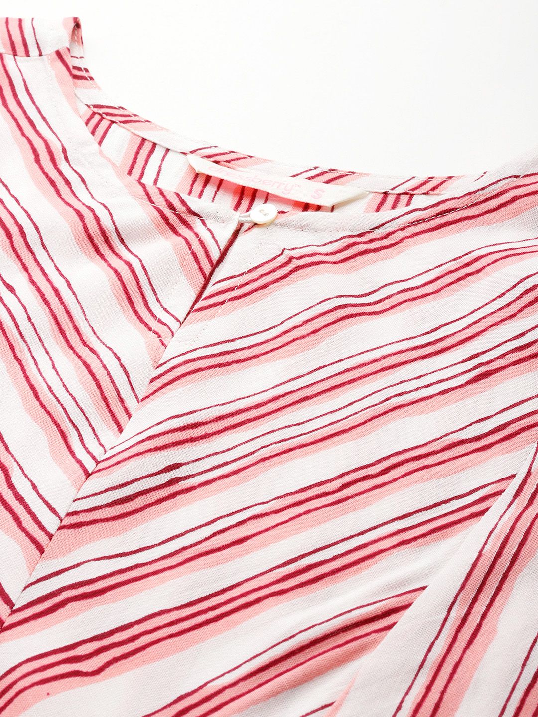 DressBerry Striped Keyhole Neck Top