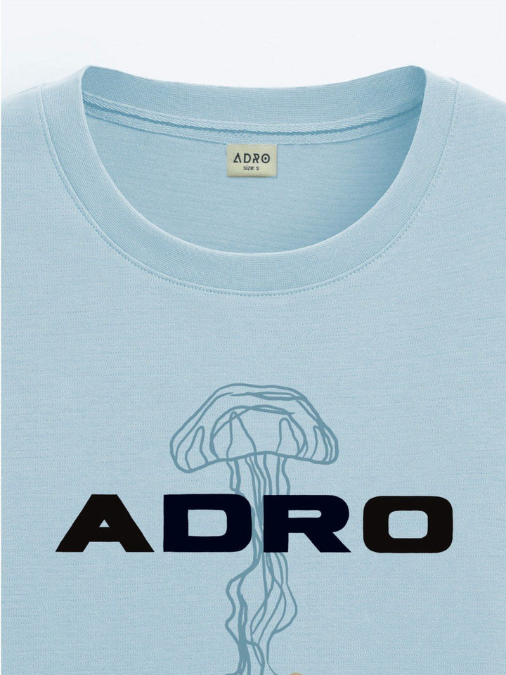 ADRO Men Graphic Printed Drop-Shoulder Sleeves Cotton Oversized T-shirt