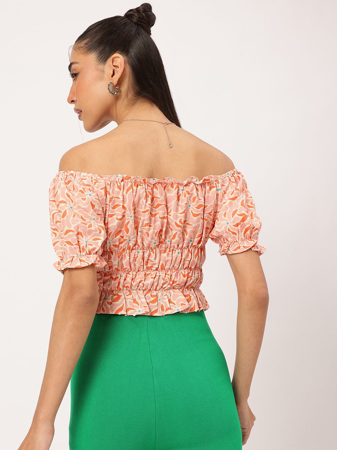 DressBerry Off-Shoulder Shoutout Chic Print & Pop Top