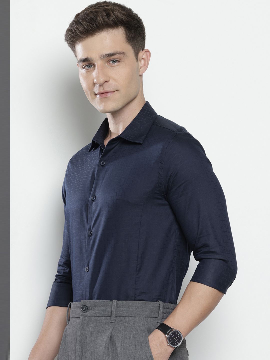 The Indian Garage Co. X Luxe Slim Fit Printed Formal Shirt