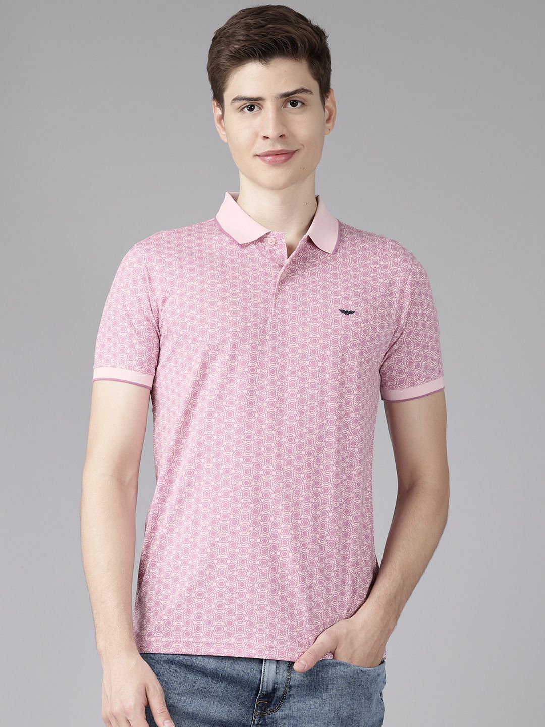 Park Avenue Printed Polo Collar Slim Fit T-shirt