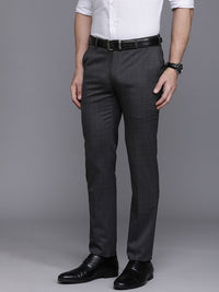 Raymond Men Checked Slim Fit Formal Trousers