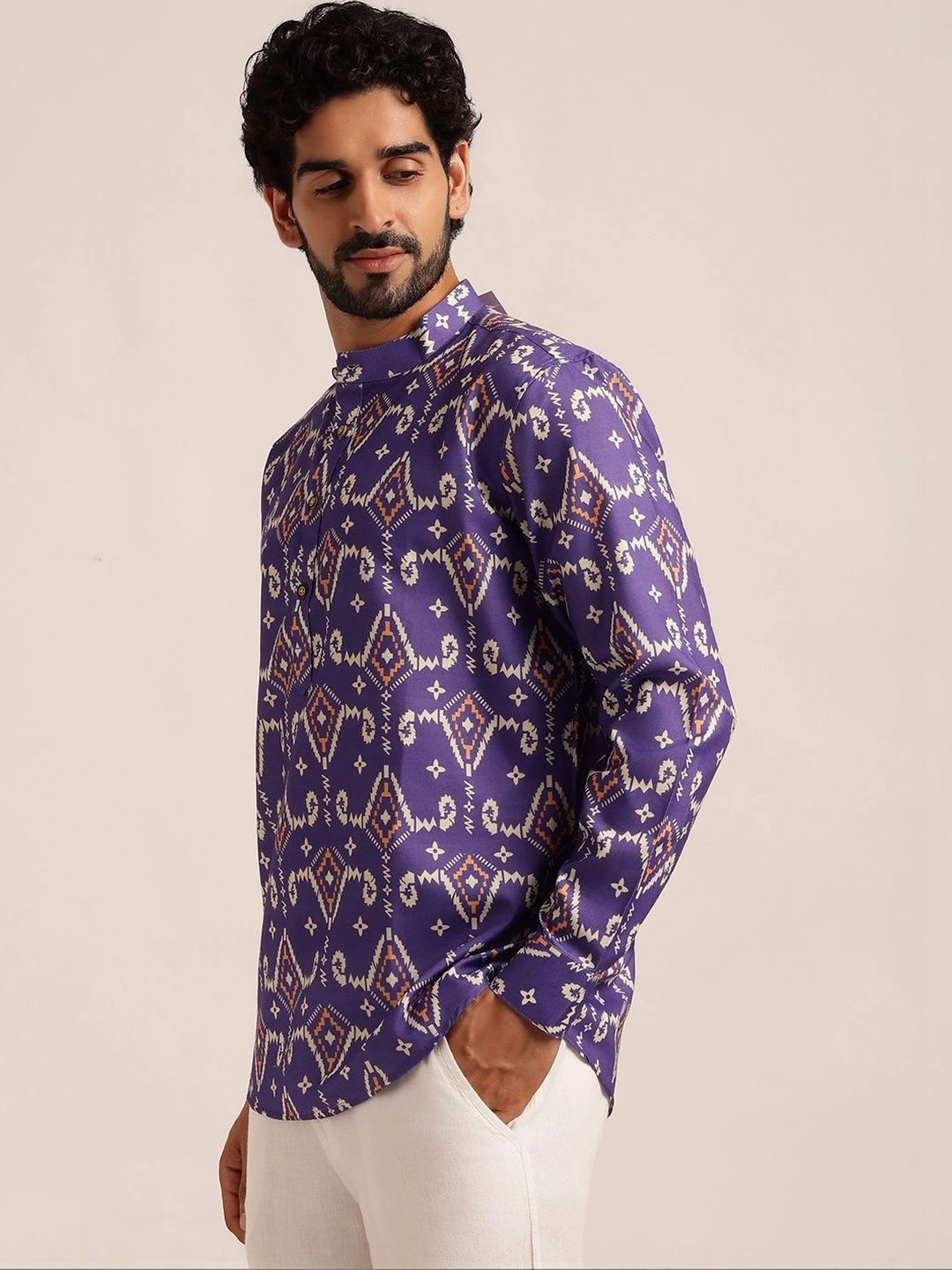 Anouk Lelaki Motif Etnik Bercetak Indie Prints Kurta