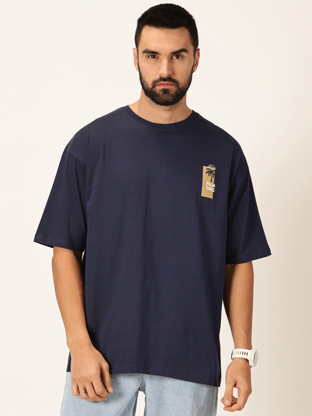 Thomas Scott Round Neck Drop-Shoulder Sleeves Bio Finish Cotton Oversized T-shirt