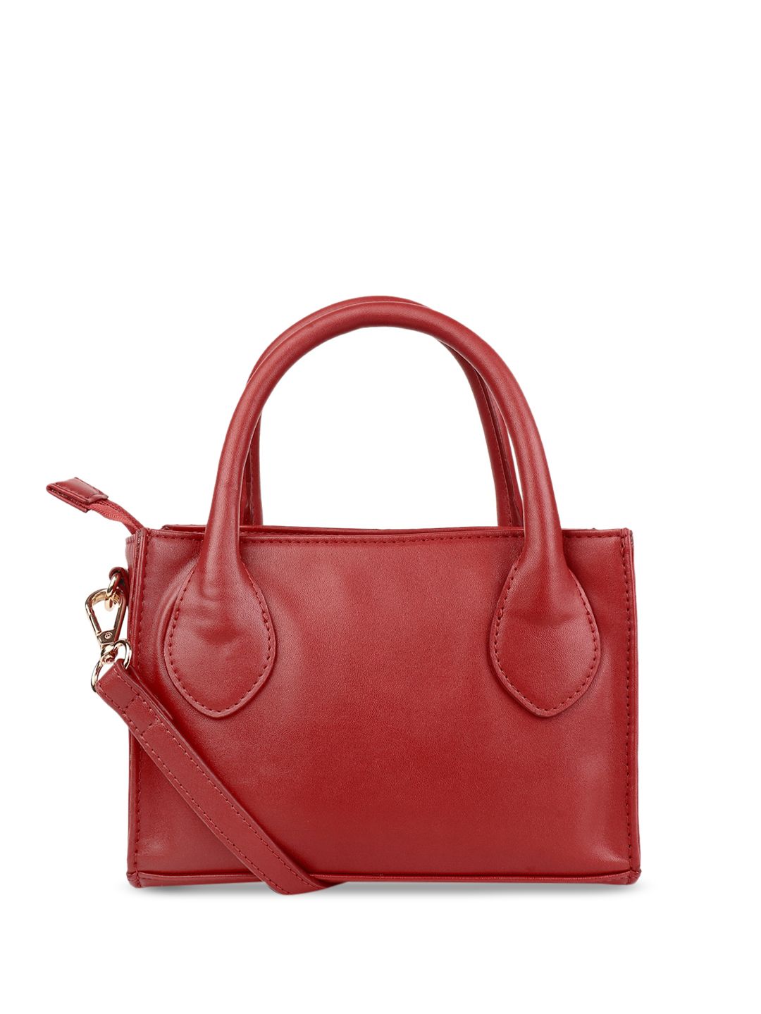 Berrylush Red Textured Quilted Structured Handheld Bag