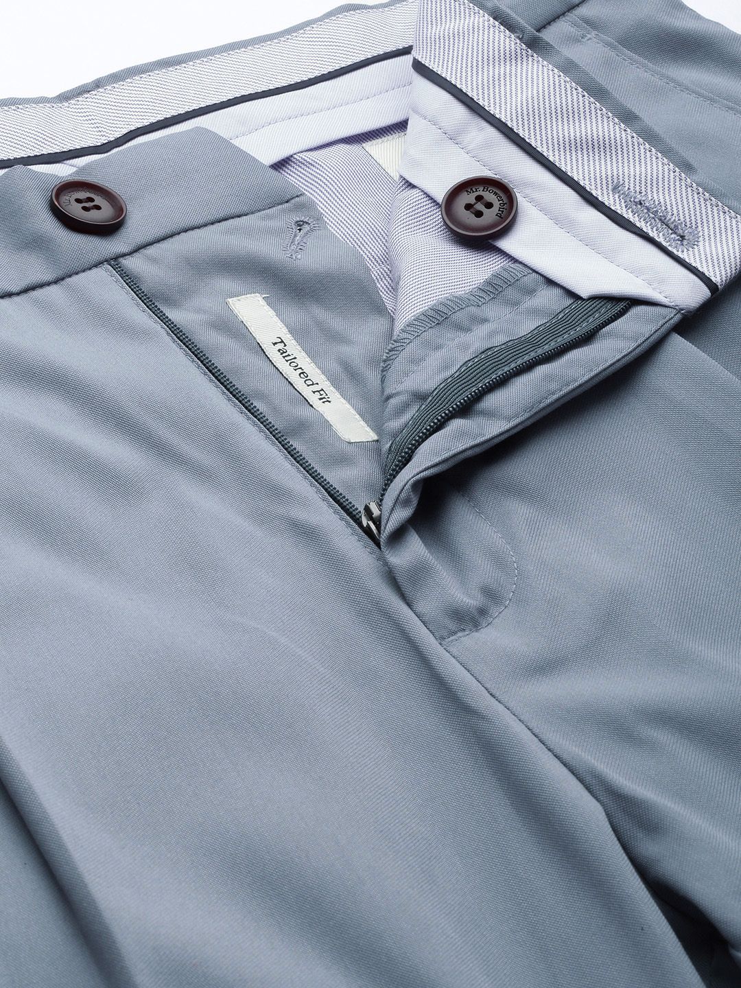 Mr Bowerbird Men Solid Mid-Rise Vintage Pleated Trousers