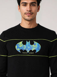 The Indian Garage Co Men Batman Graphic Printed Round Neck Cotton Slim Fit T-shirt