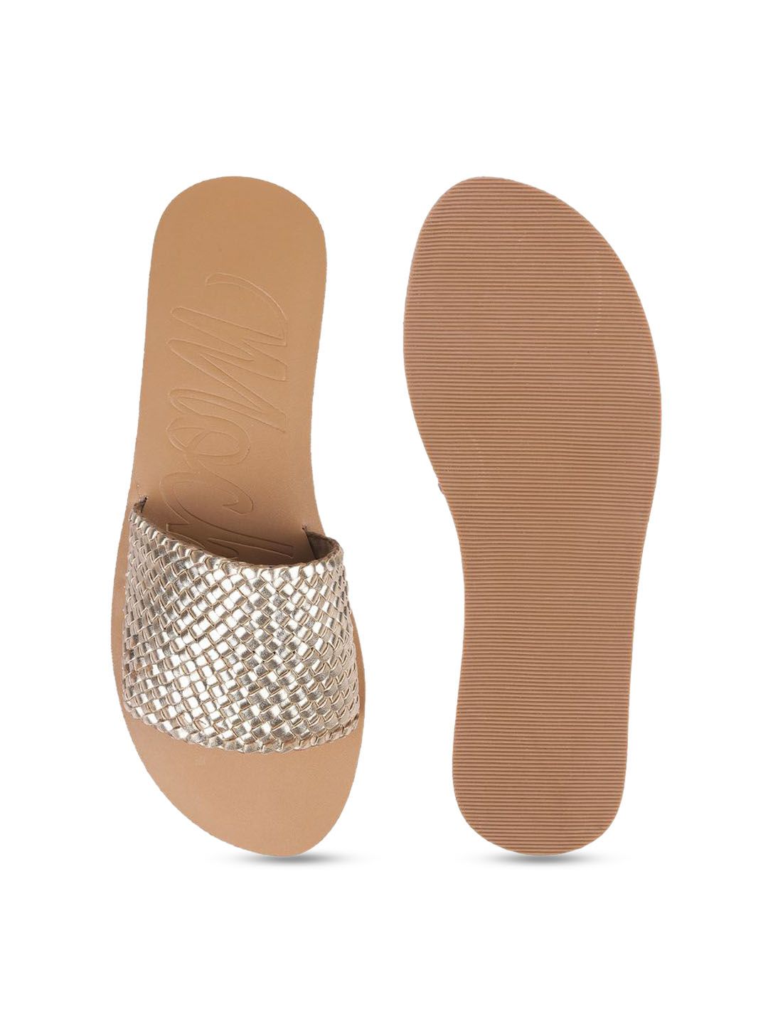 Mochi Women Embellished Open Toe Flats