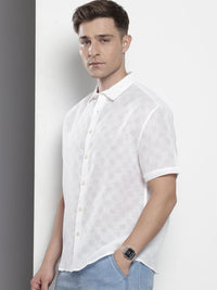 The Indian Garage Co Self-Design Drop-Shoulder Sleeves Relaxed Fit Semi Sheer Casual Shirt