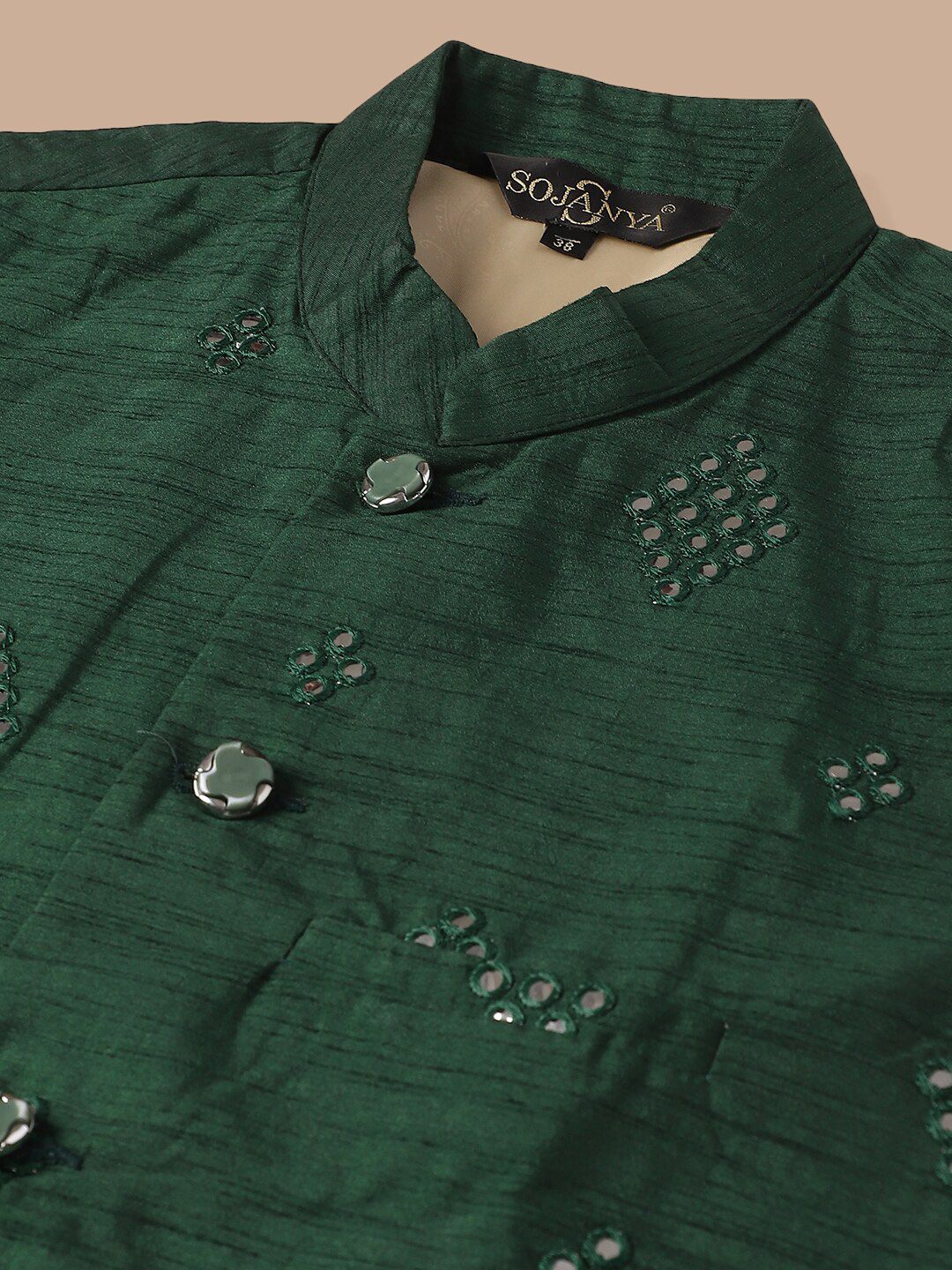 SOJANYA Embroidered Regular Pure Cotton Kurta with Churidar