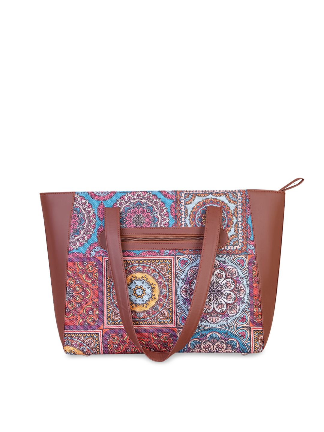 ZOUK Multicoloured Ethnic Motifs Mandala Printed Structured Tote Bag