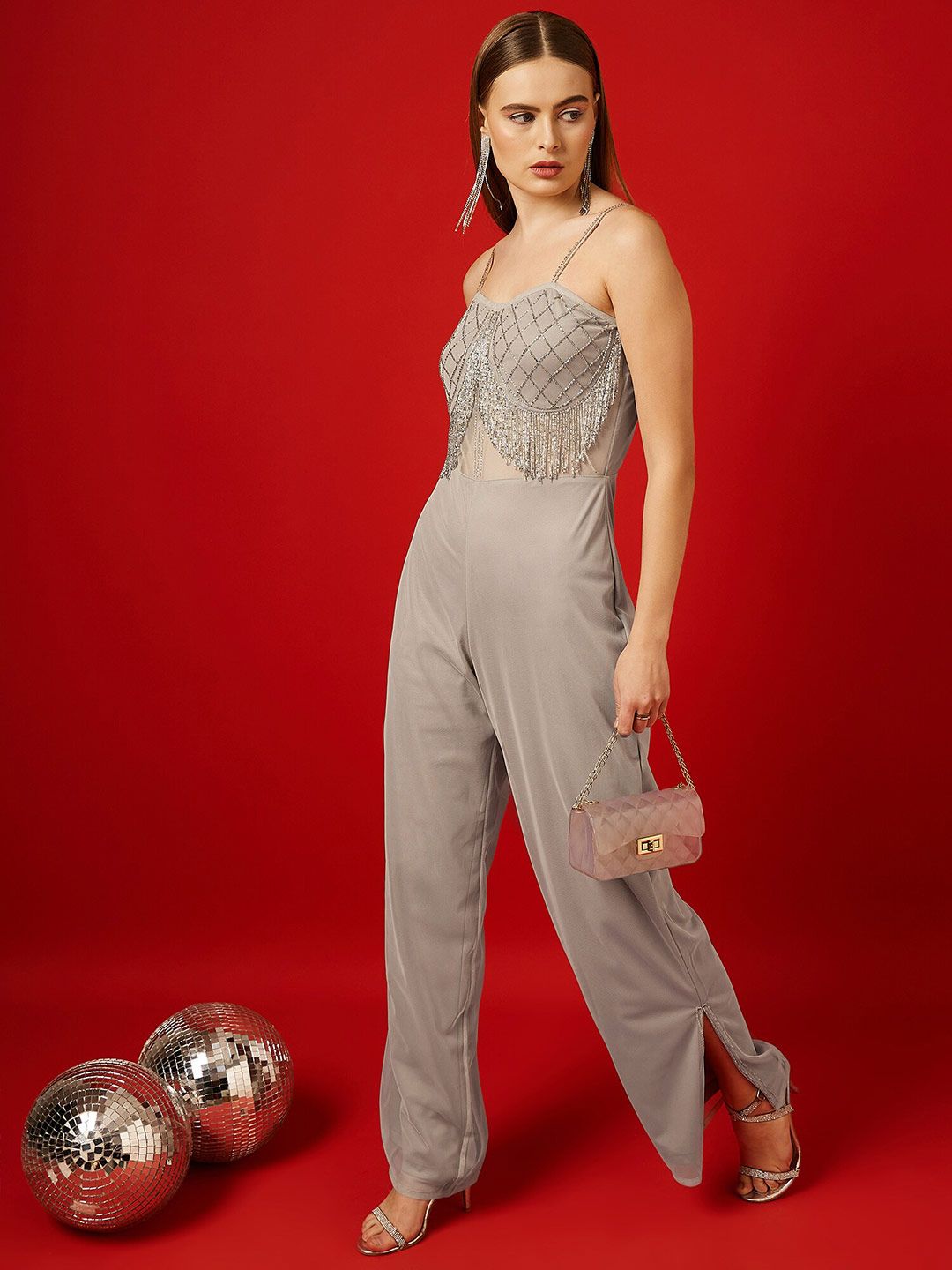 STREET 9 Embellished Sleeveless Basic Jumpsuit