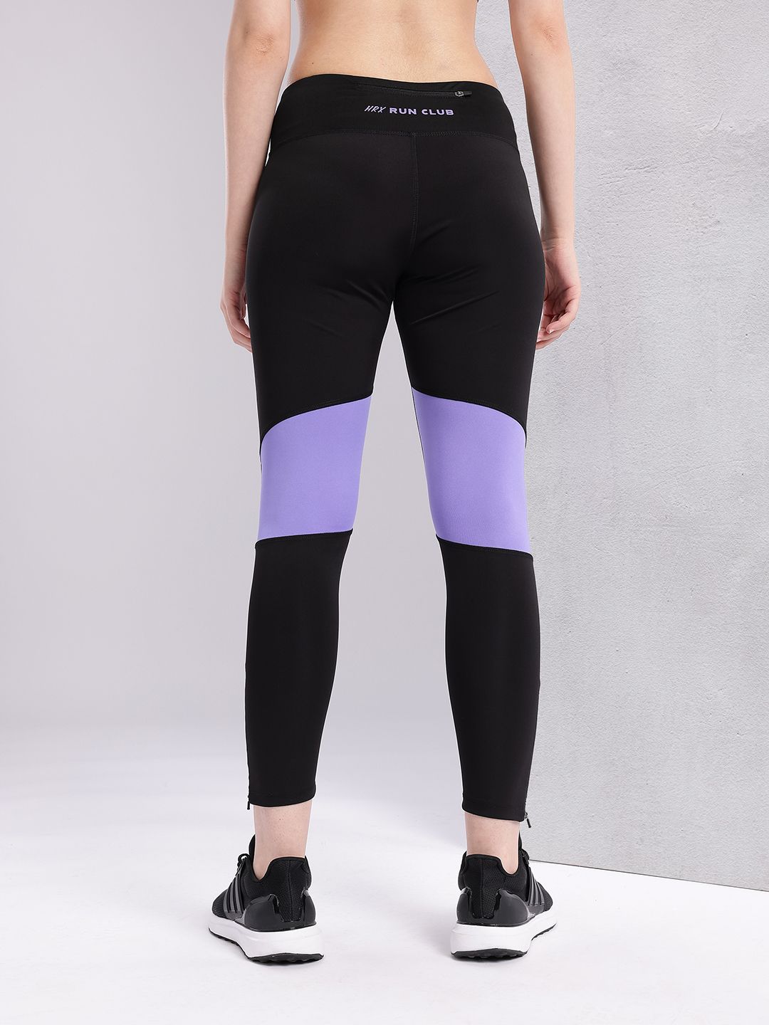 HRX by Hrithik Roshan Women Colourblock Rapid-Dry Cropped Running Tights