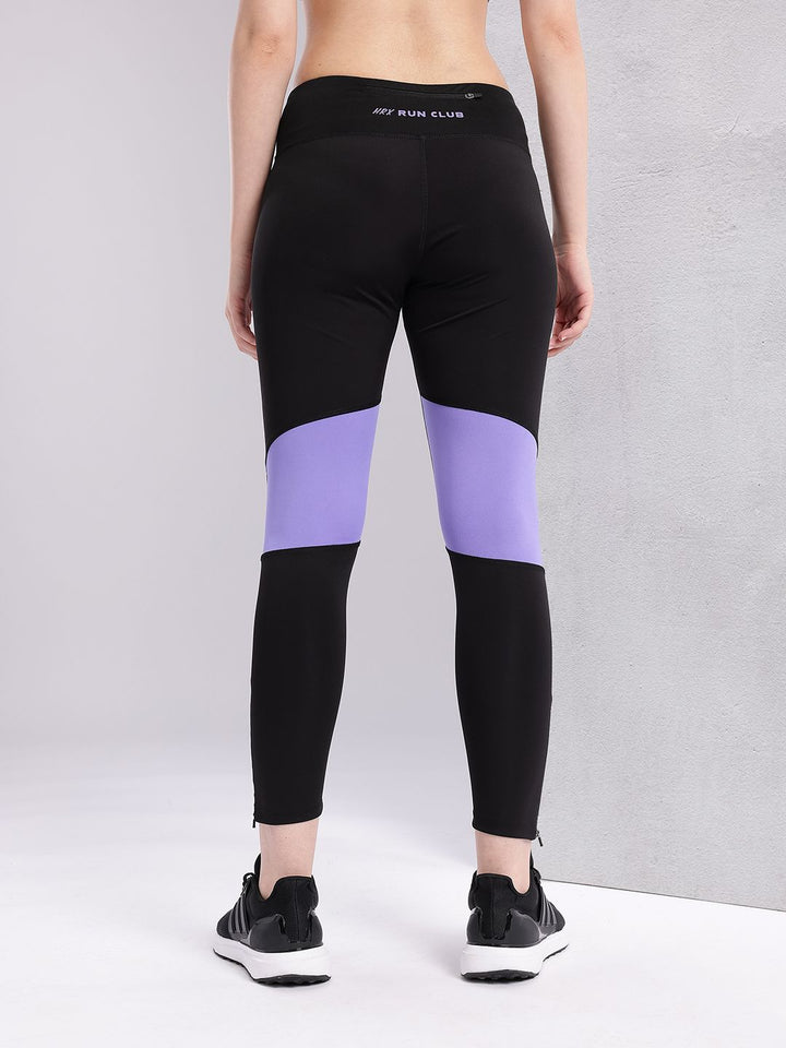 HRX by Hrithik Roshan Women Colourblock Rapid-Dry Cropped Running Tights