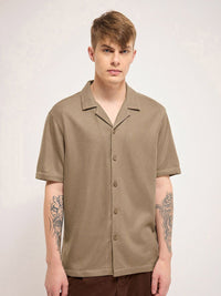 THE BEAR HOUSE Men Cuban Collar Abstract Printed Casual Shirt