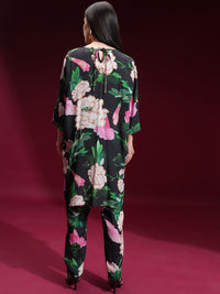 Vishudh Women Printed V-Neck Kurta Slim Pants Co-Ord Set