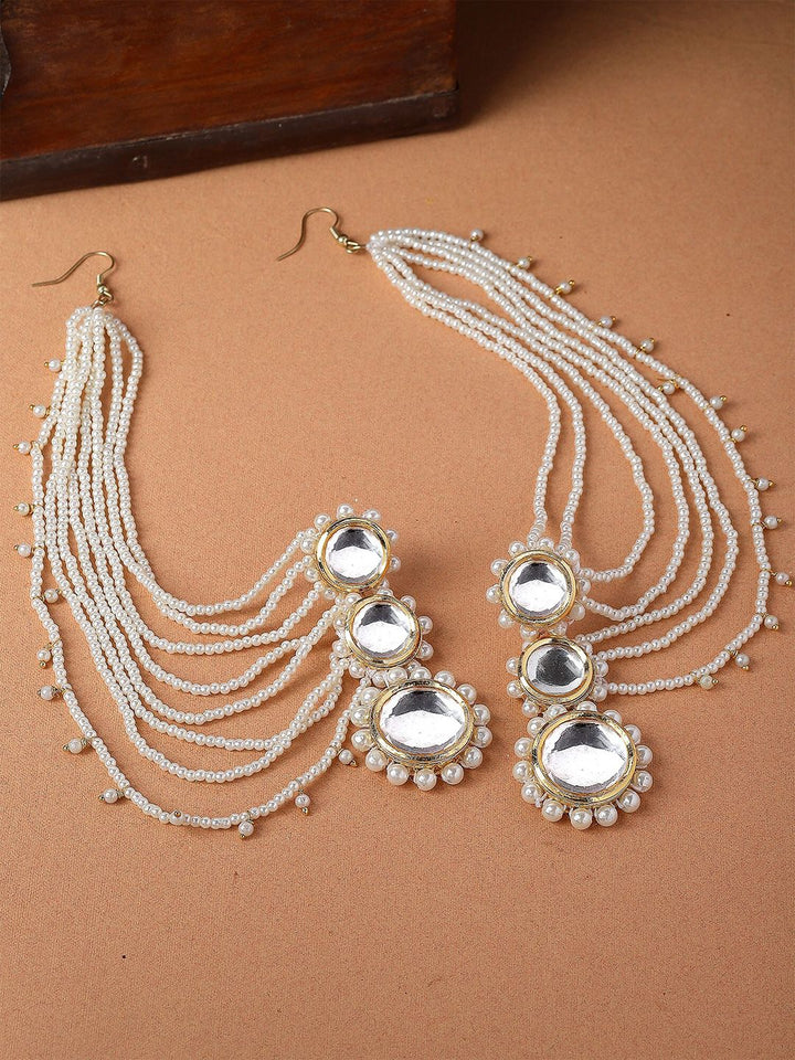 Anting-anting drop kontemporari berlapis emas Karatcart