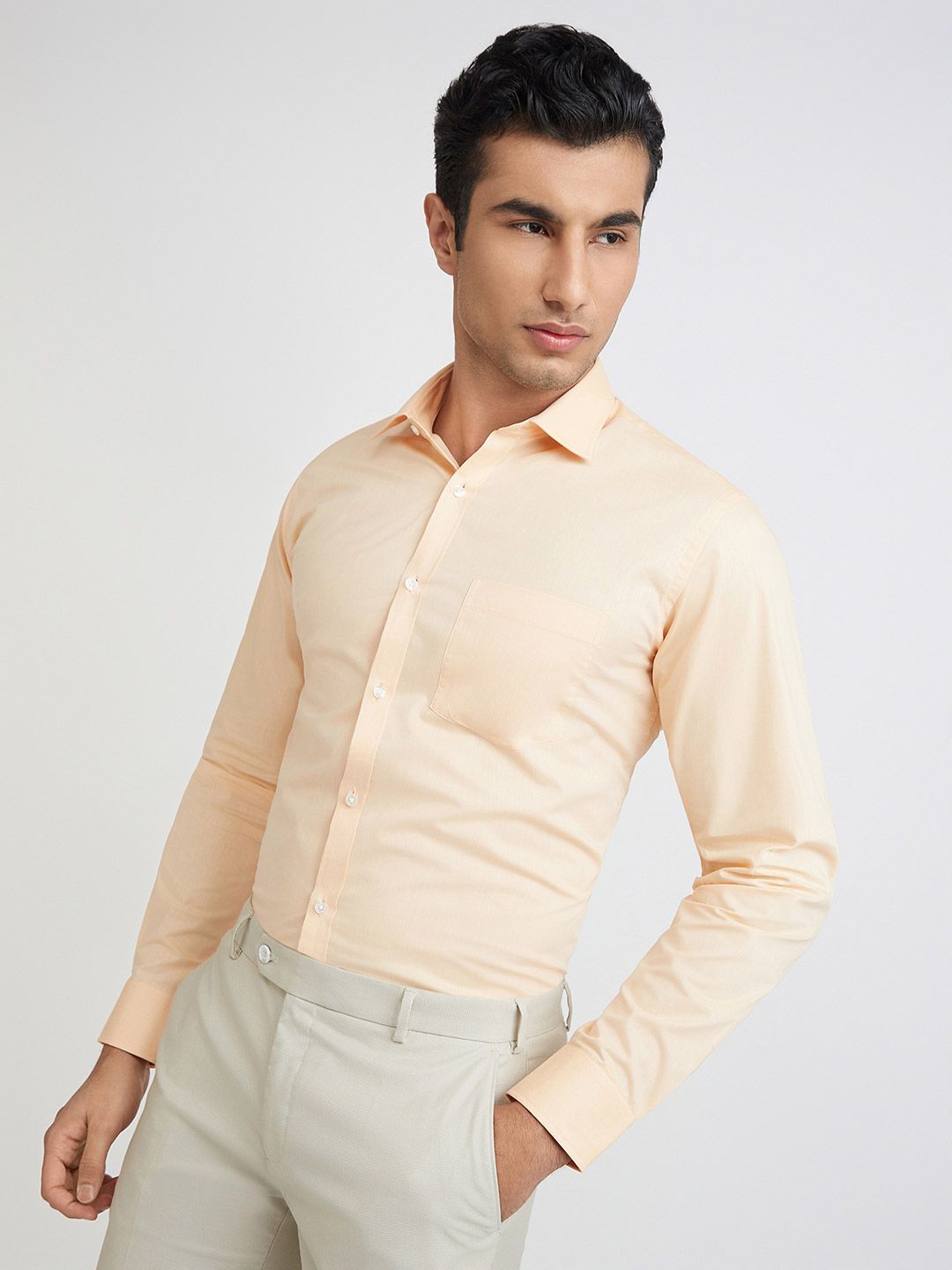 Park Avenue Men Slim Fit Slim Fit Textured Work Formal Shirt