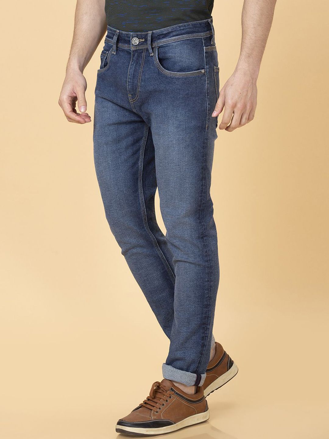 Being Human Men Skinny Fit Mid-Rise Cotton Light Fade Jeans