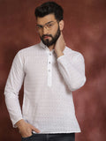 SOJANYA Geometric Embroidered Chikankari Pure Cotton Short Kurta