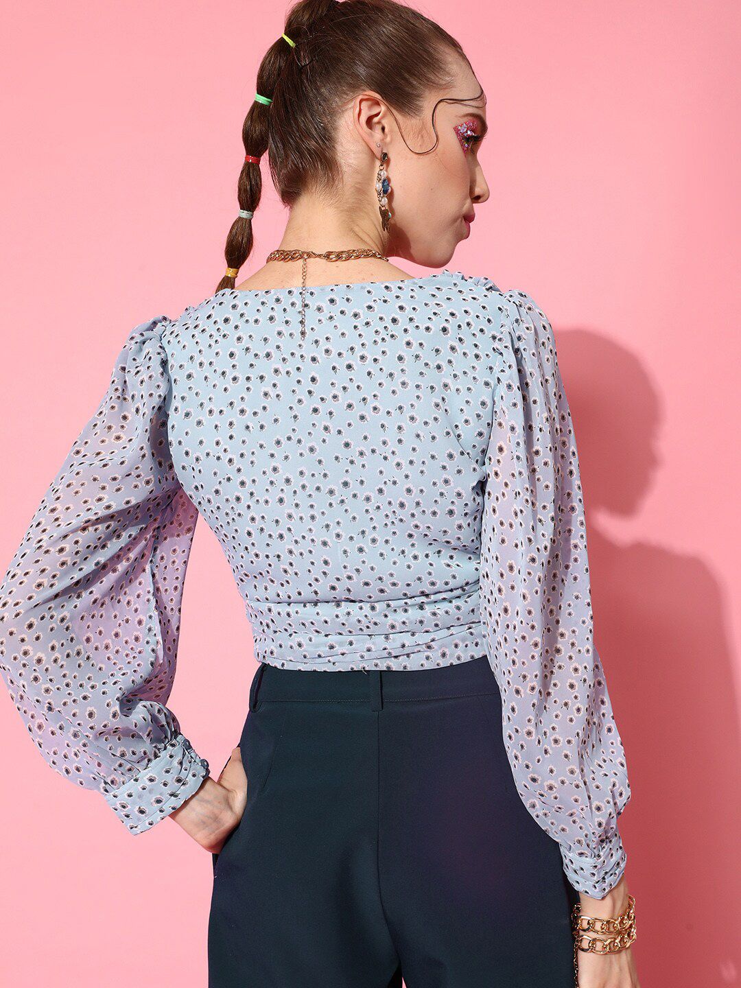 STREET 9 Stylish Blue Floral Top