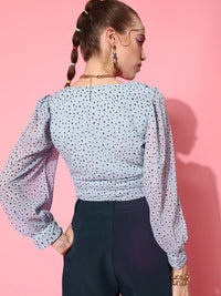 STREET 9 Stylish Blue Floral Top