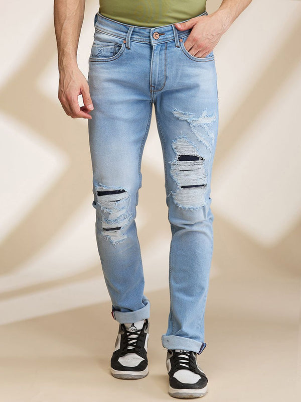 Being Human Men Highly Distressed Heavy Fade Jeans